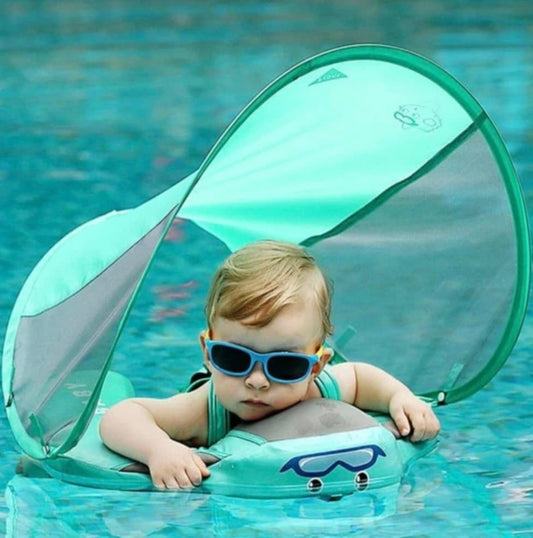 Bouée Bébé parasol avec Canopy Requin 3D - Sécurité & Fun 3-24 mois