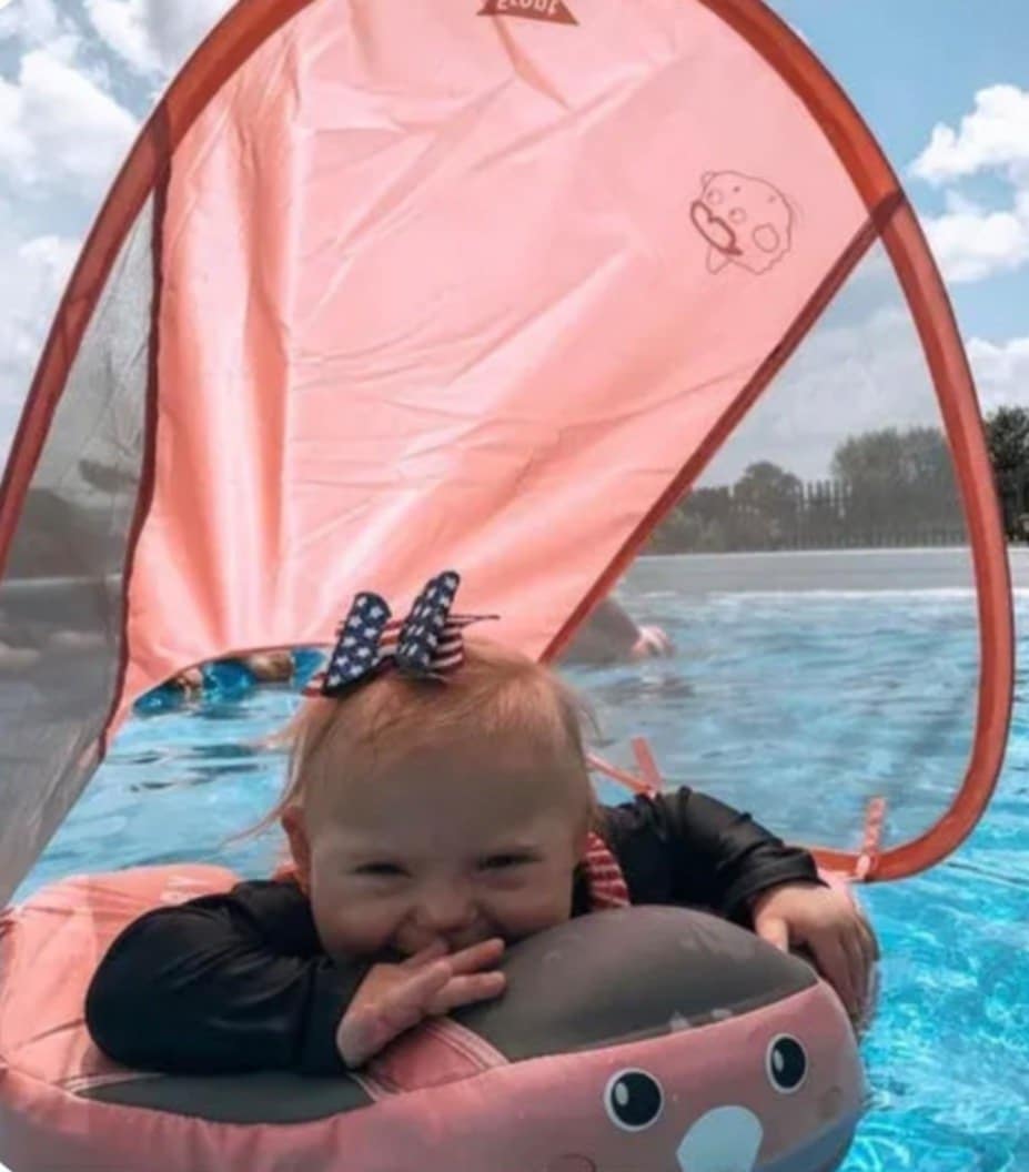 Bouée Bébé parasol avec Canopy Requin 3D - Sécurité & Fun 3-24 mois