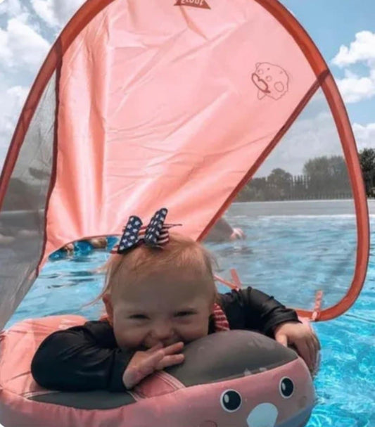 Bouée Bébé parasol avec Canopy Requin 3D - Sécurité & Fun 3-24 mois